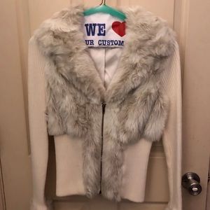 Boston Proper faux fur jacket